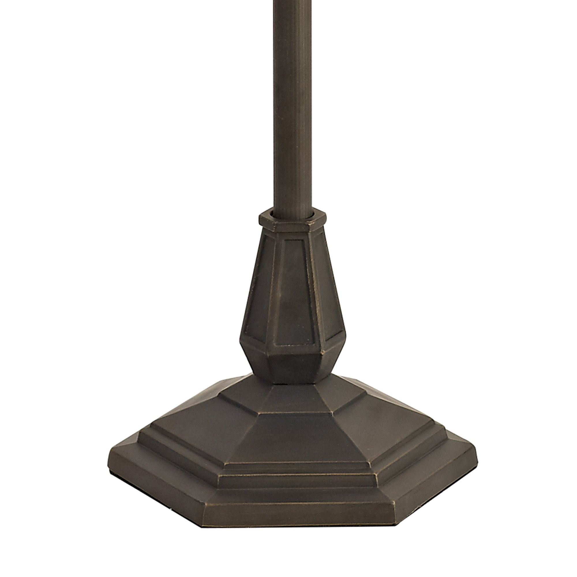 NLK01629 Ossie 2 Light Octagonal Floor Lamp With 40cm Tiffany Shade Blue/Clear Crystal/Aged Antique Brass