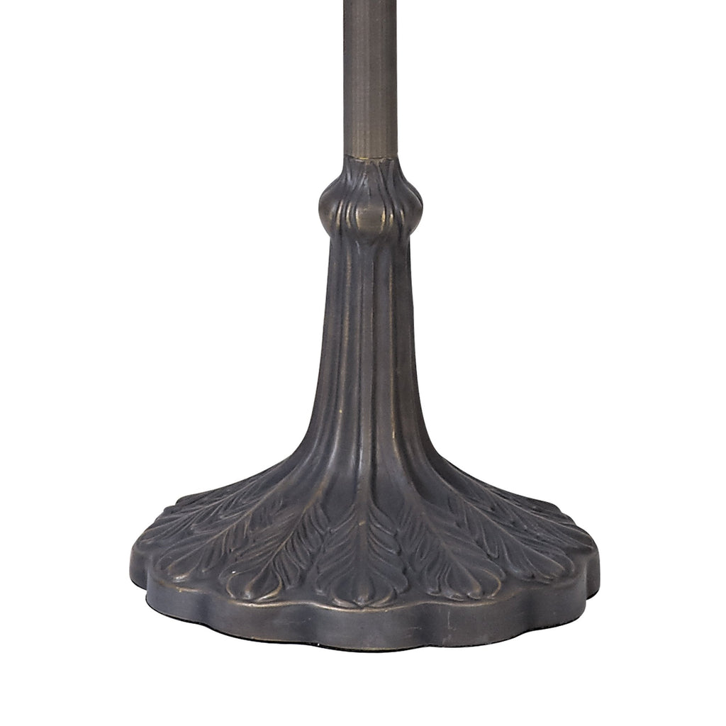 NLK01639 Ossie 2 Light Leaf Design Floor Lamp With 40cm Tiffany Shade Blue/Clear Crystal/Aged Antique Brass