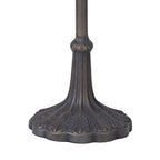NLK01639 Ossie 2 Light Leaf Design Floor Lamp With 40cm Tiffany Shade Blue/Clear Crystal/Aged Antique Brass