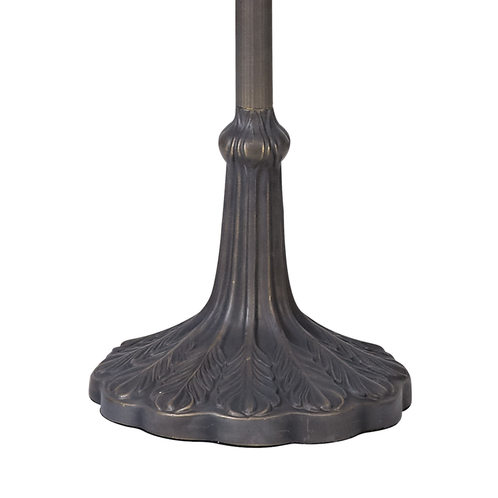 NLK01639 Ossie 2 Light Leaf Design Floor Lamp With 40cm Tiffany Shade Blue/Clear Crystal/Aged Antique Brass