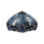 NLK01639 Ossie 2 Light Leaf Design Floor Lamp With 40cm Tiffany Shade Blue/Clear Crystal/Aged Antique Brass