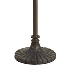 NLK01649 Ossie 2 Light Stepped Design Floor Lamp With 40cm Tiffany Shade Blue/Clear Crystal/Aged Antique Brass