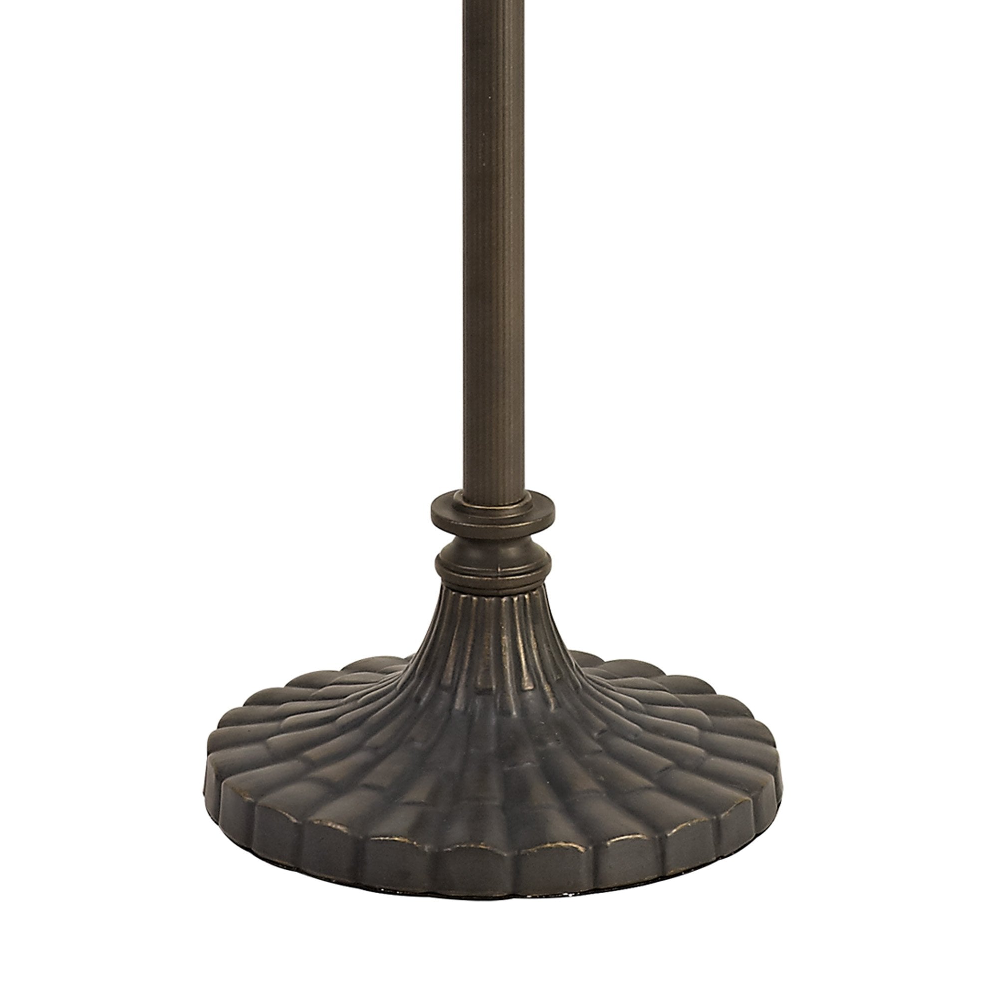 NLK01649 Ossie 2 Light Stepped Design Floor Lamp With 40cm Tiffany Shade Blue/Clear Crystal/Aged Antique Brass