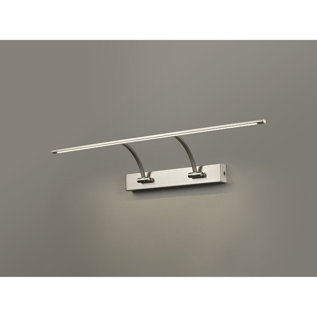 NL78349 Penton Small 2Arm Wall Lamp/Picture  Light LED Satin Nickel