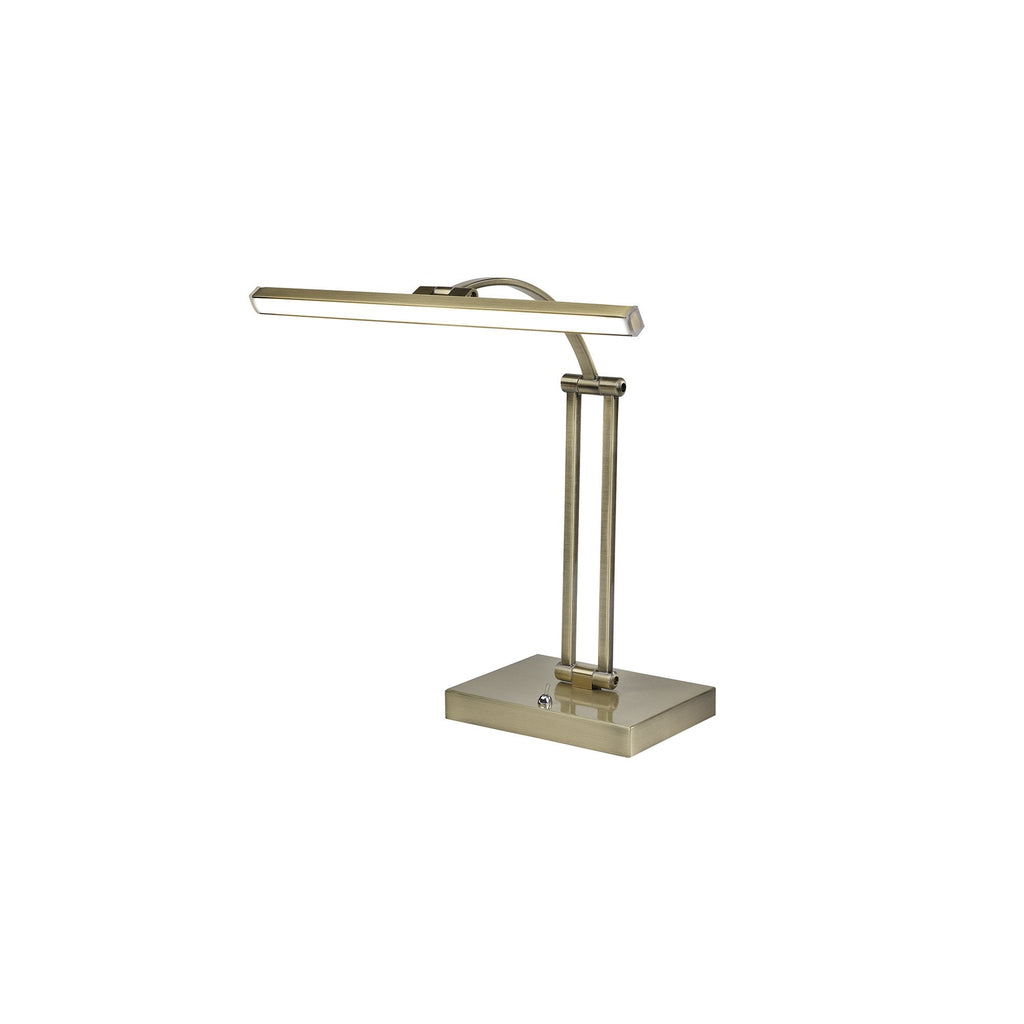 NL82259 Penton LED 1 Arm Table Lamp Antique Brass