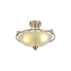 NL77529 Pinet Semi-Flush Ceiling 3 Light Satin Nickel/Frosted Glass