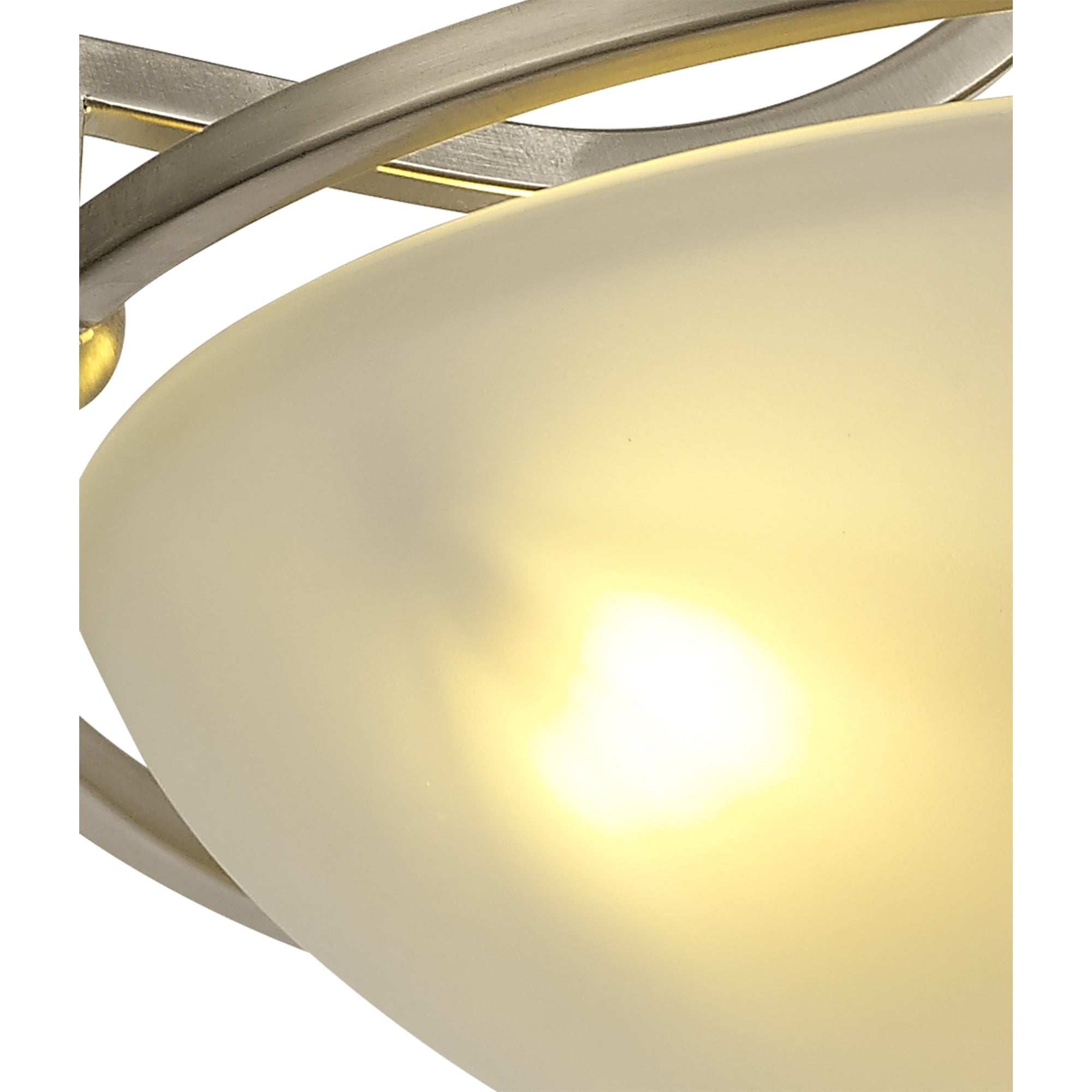 NL77529 Pinet Semi-Flush Ceiling 3 Light Satin Nickel/Frosted Glass