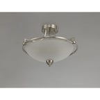 NL77529 Pinet Semi-Flush Ceiling 3 Light Satin Nickel/Frosted Glass