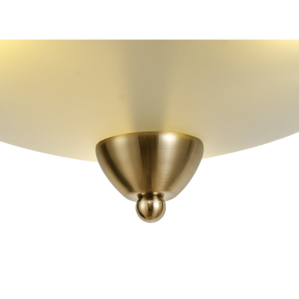 NL77539 Pinet Semi-Flush Ceiling 3 Light Antique Brass/Frosted Glass