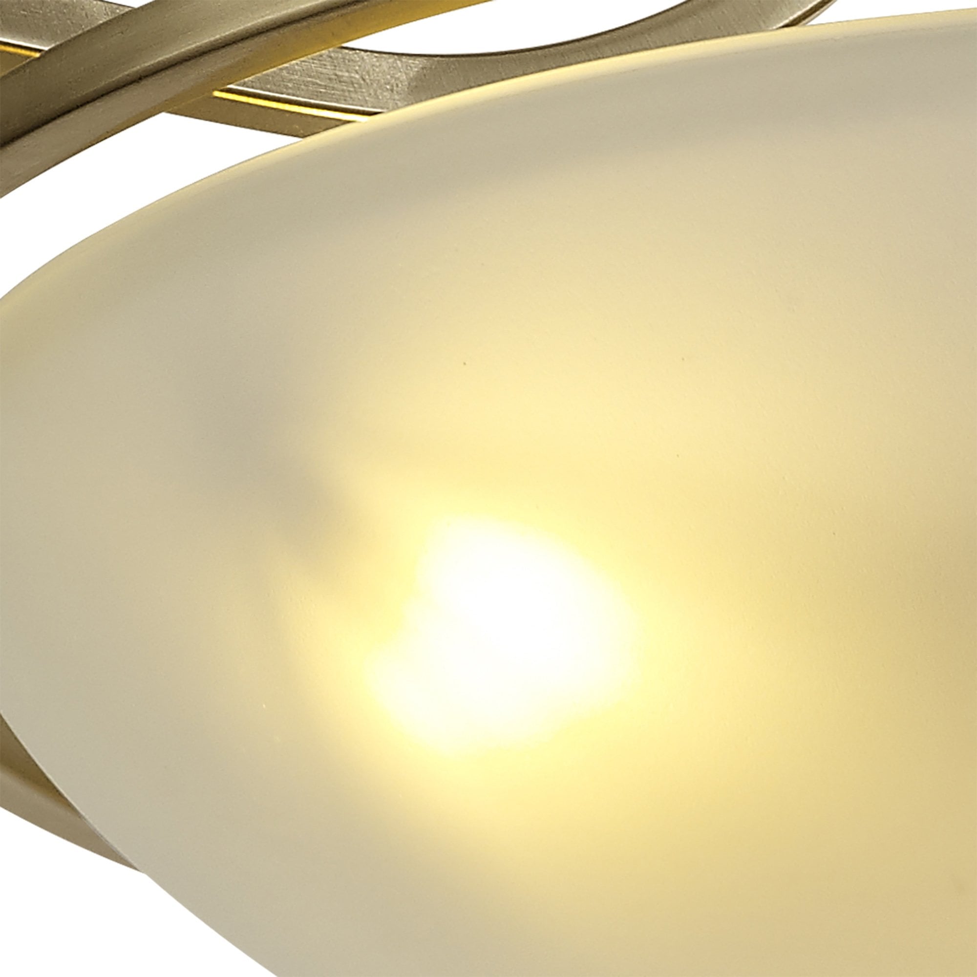 NL77539 Pinet Semi-Flush Ceiling 3 Light Antique Brass/Frosted Glass