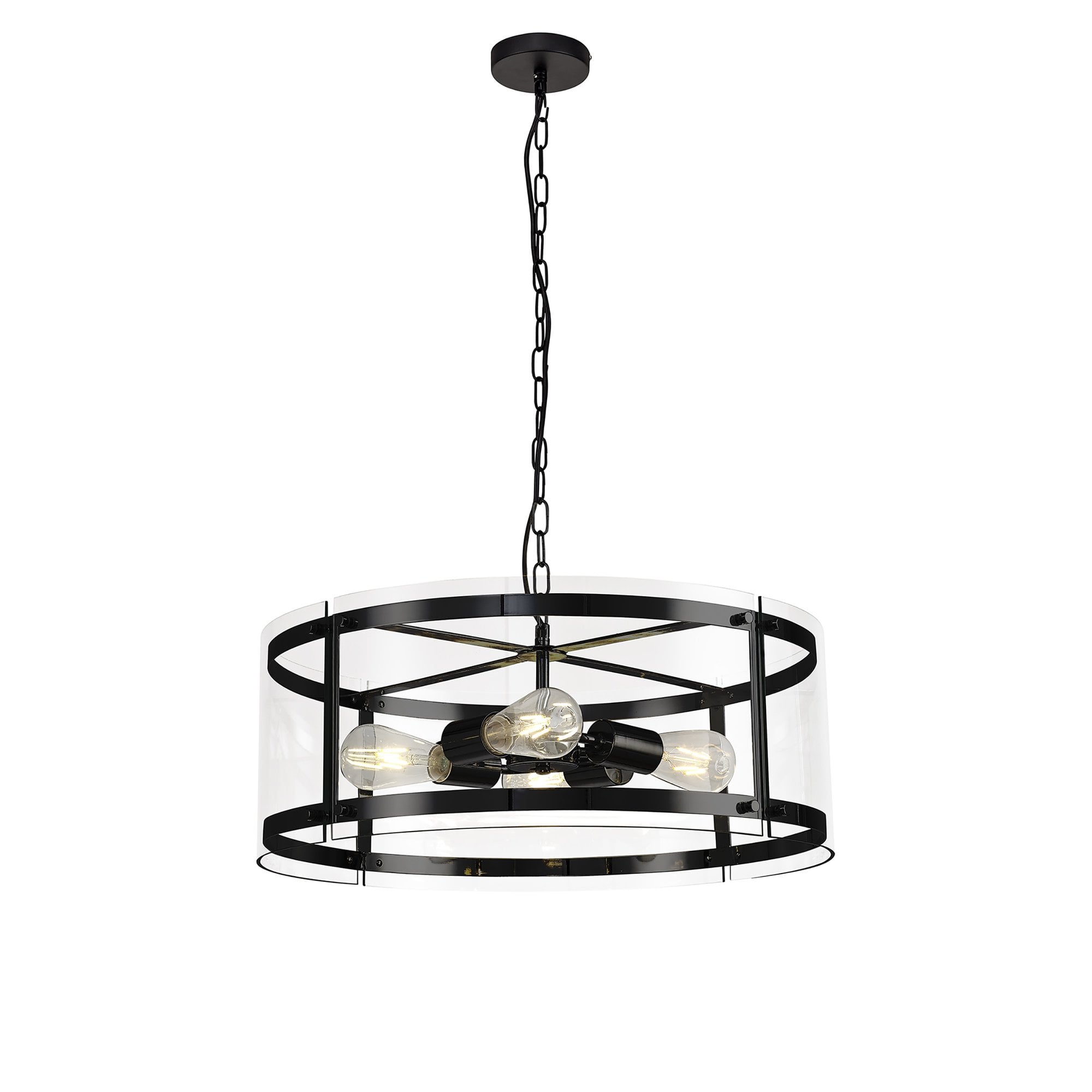 NL81689 Prince Pendant 4 Light Matt Black