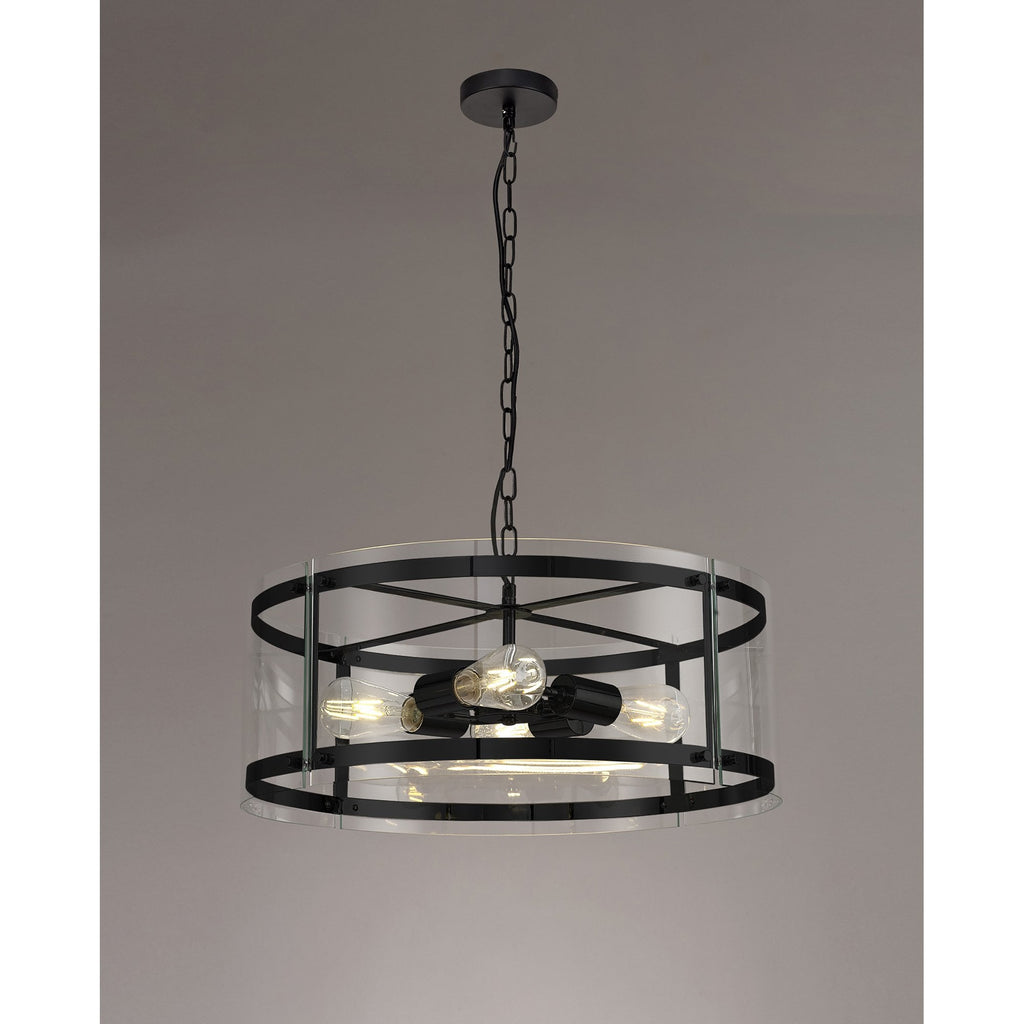 NL81689 Prince Pendant 4 Light Matt Black