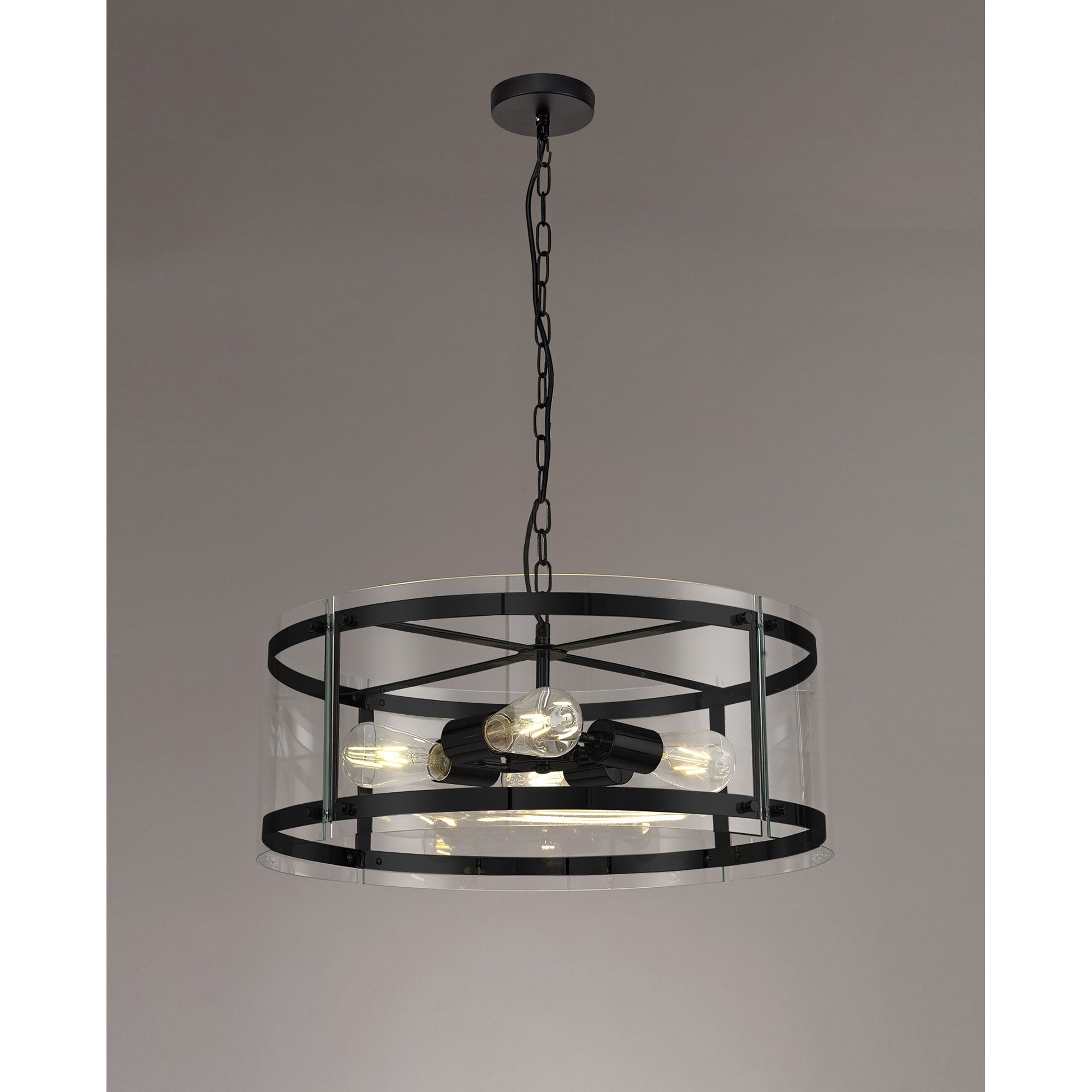 NL81689 Prince Pendant 4 Light Matt Black