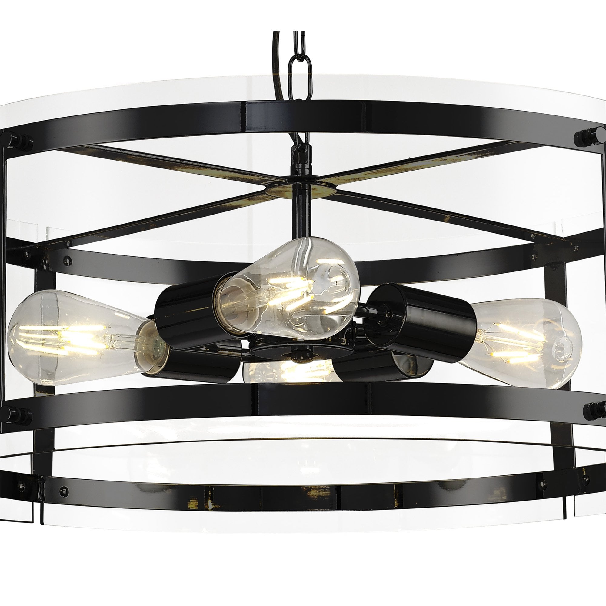 NL81689 Prince Pendant 4 Light Matt Black