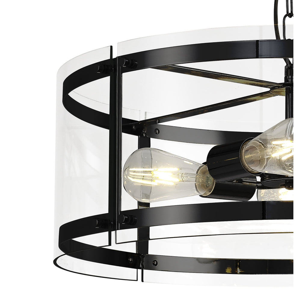 NL81689 Prince Pendant 4 Light Matt Black