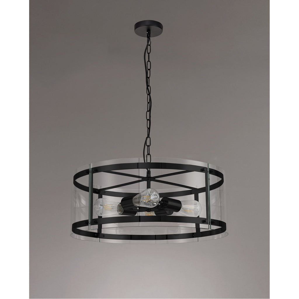 NL81689 Prince Pendant 4 Light Matt Black