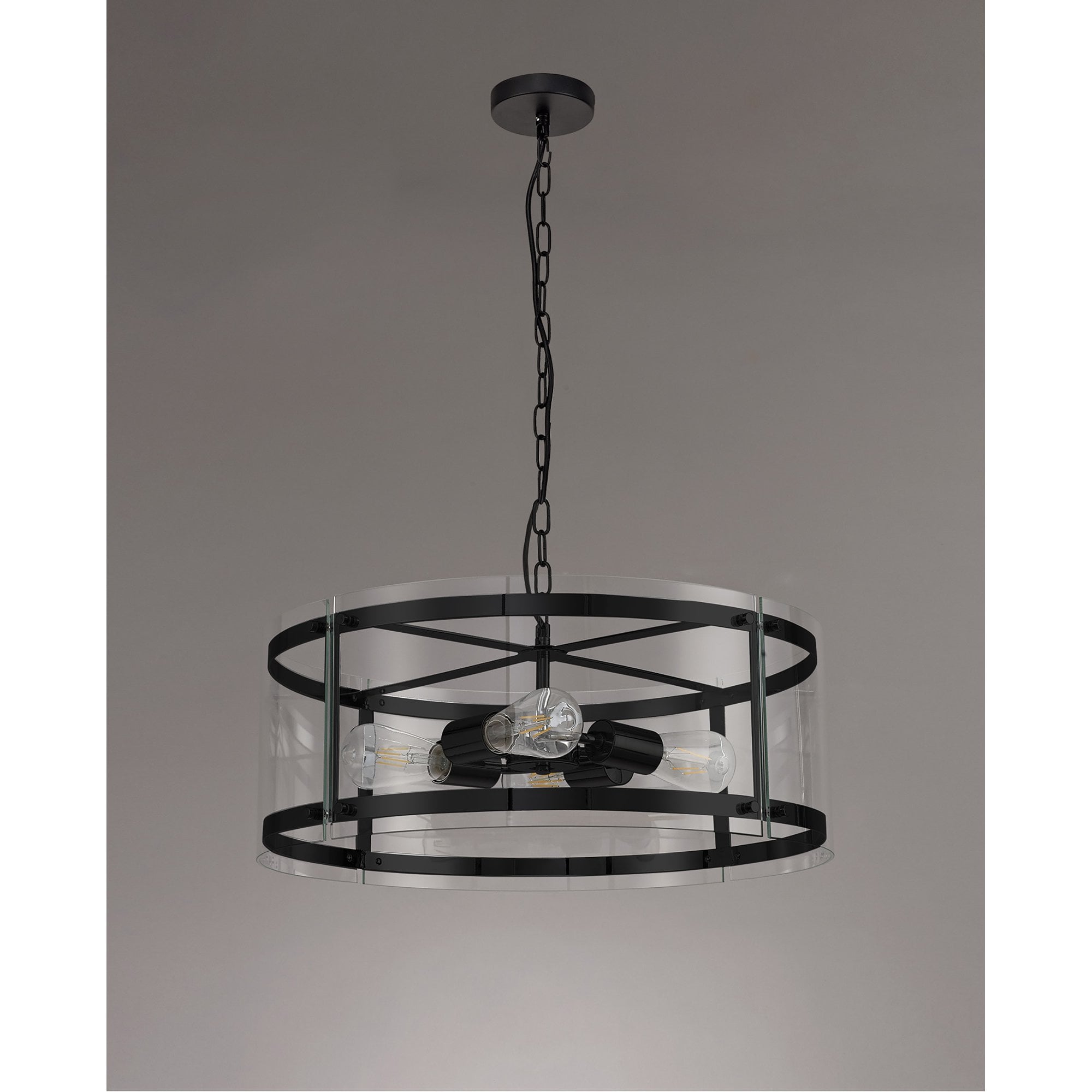 NL81689 Prince Pendant 4 Light Matt Black