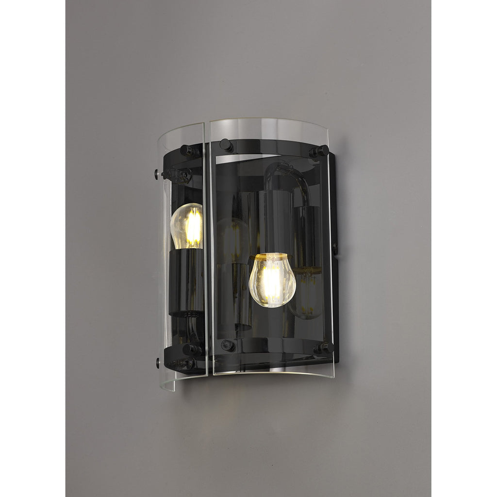NL81699 Prince Wall  Light 2 Light Matt Black
