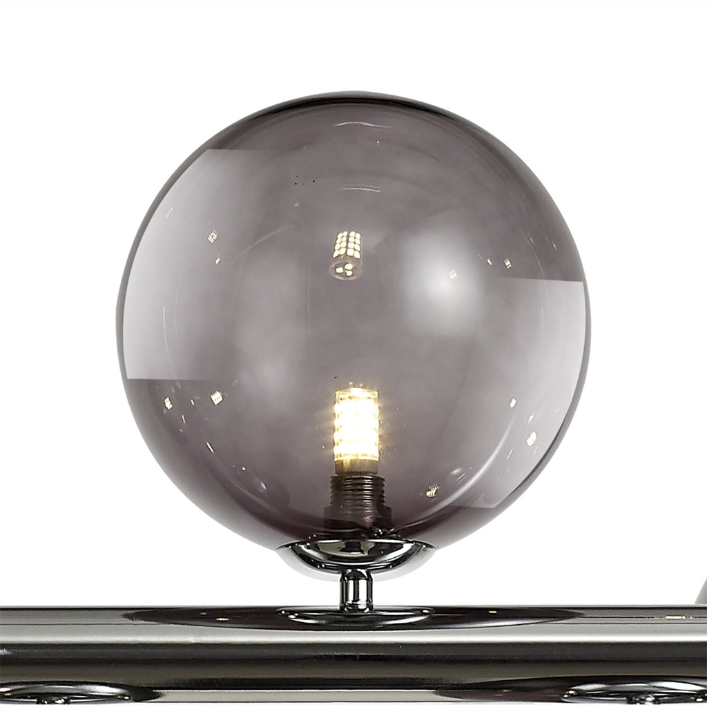 NL73039 Rome Pendant 7 Light Polished Chrome/Smoked Glass