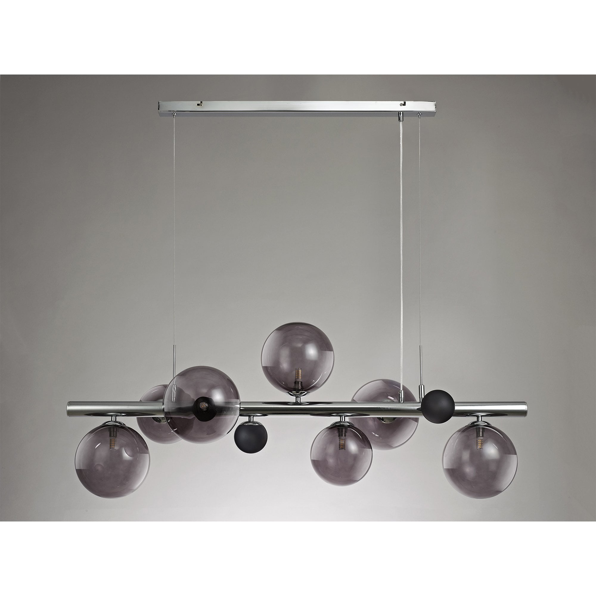 NL73039 Rome Pendant 7 Light Polished Chrome/Smoked Glass
