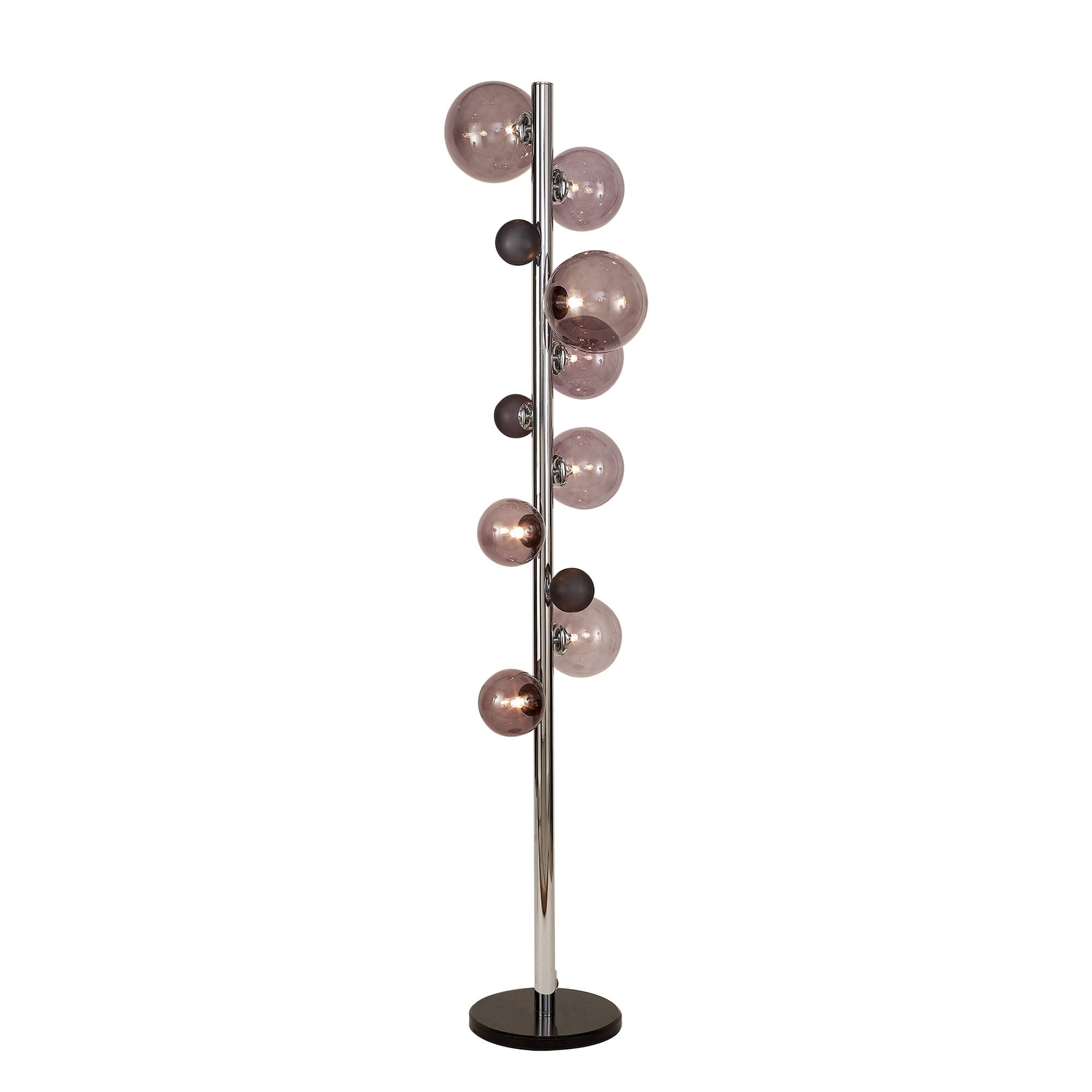 NL73049 Rome Floor Lamp 8 Light Polished Chrome/Smoked Glass