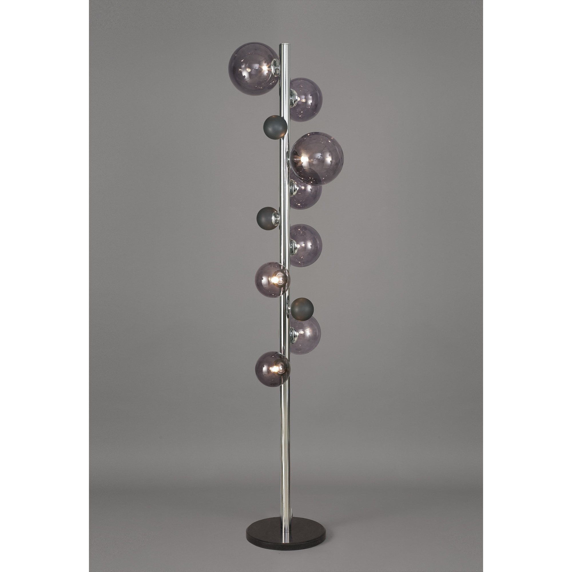 NL73049 Rome Floor Lamp 8 Light Polished Chrome/Smoked Glass