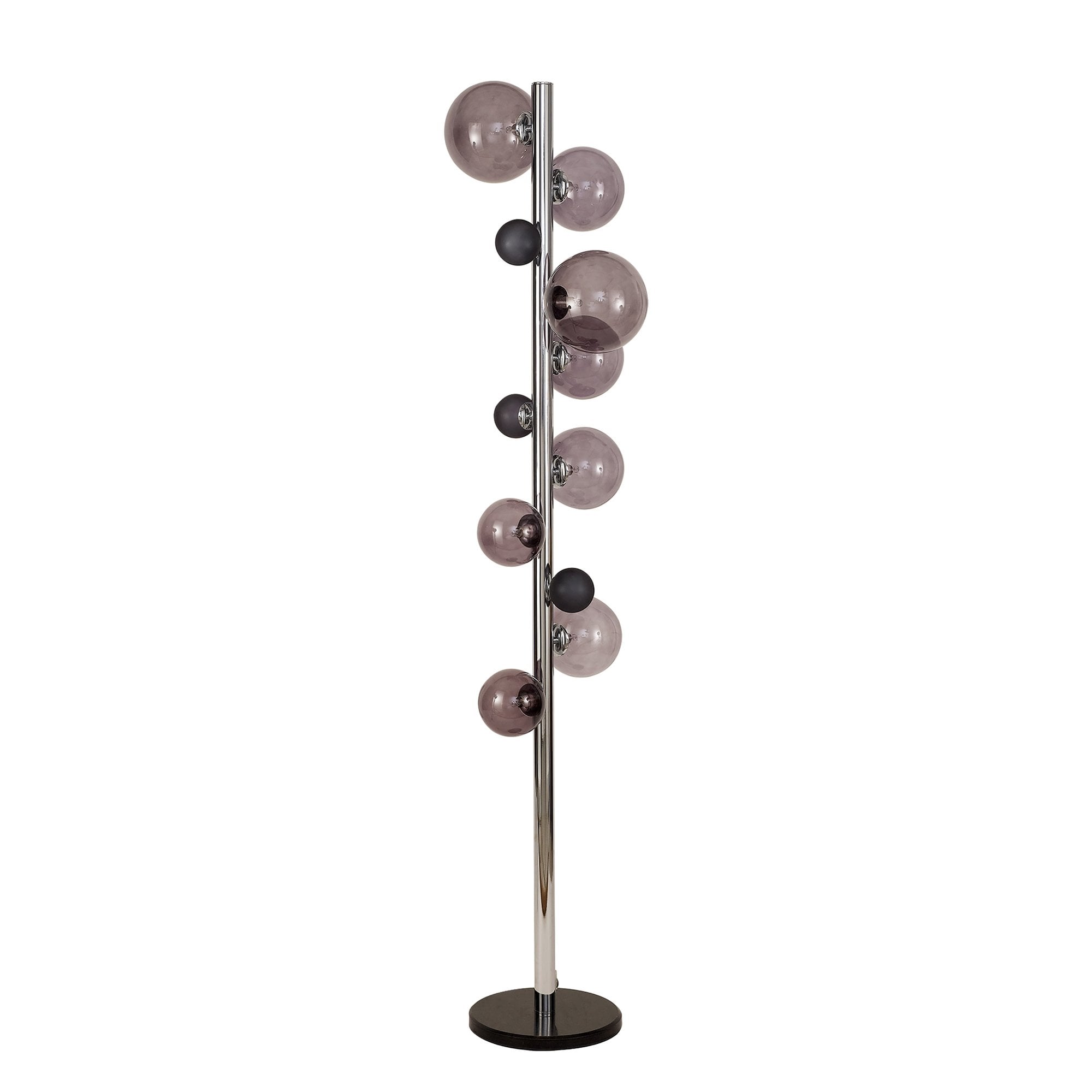 NL73049 Rome Floor Lamp 8 Light Polished Chrome/Smoked Glass