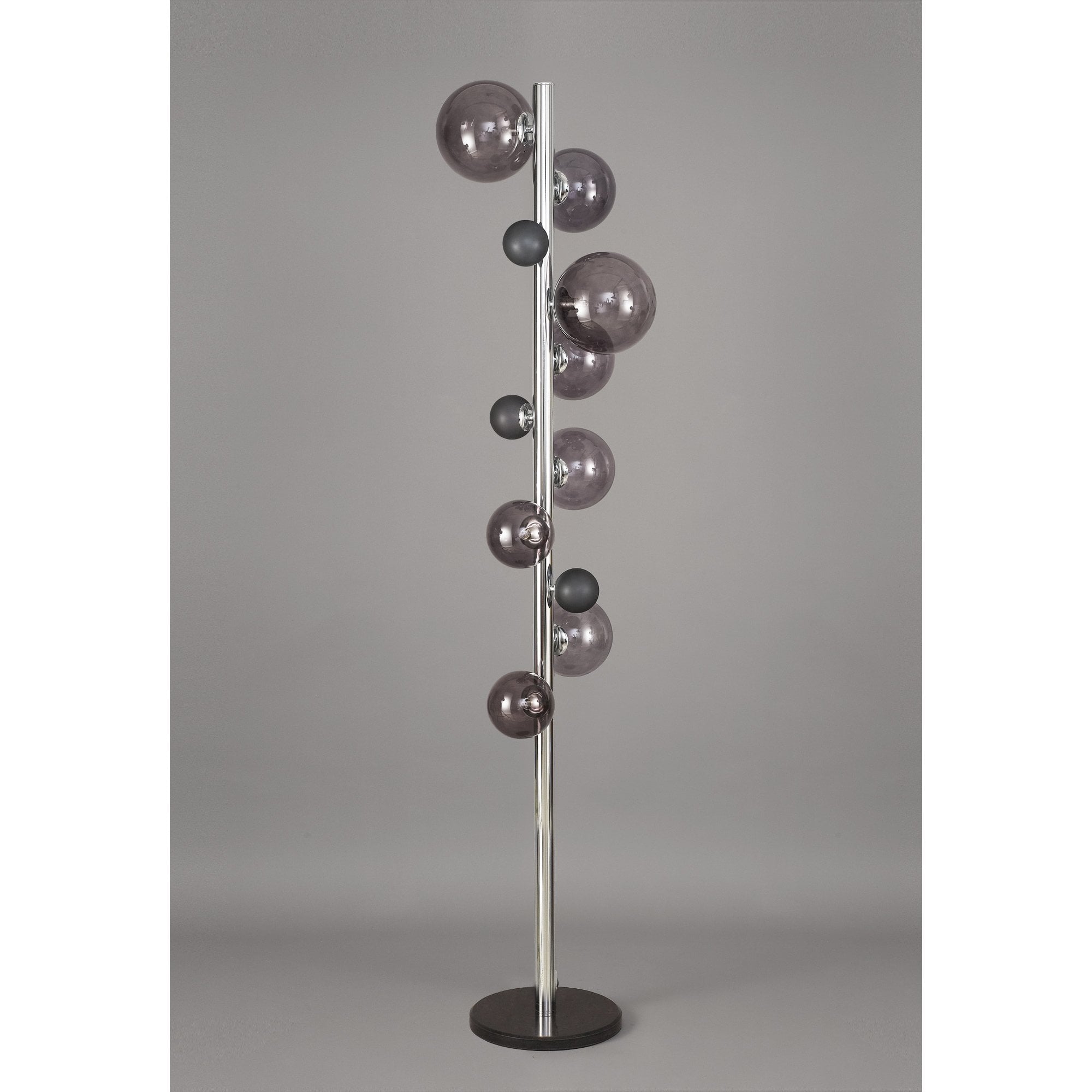 NL73049 Rome Floor Lamp 8 Light Polished Chrome/Smoked Glass