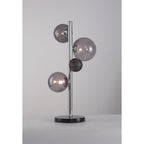 NL73059 Rome Table Lamp 3 Light Polished Chrome/Smoked Glass