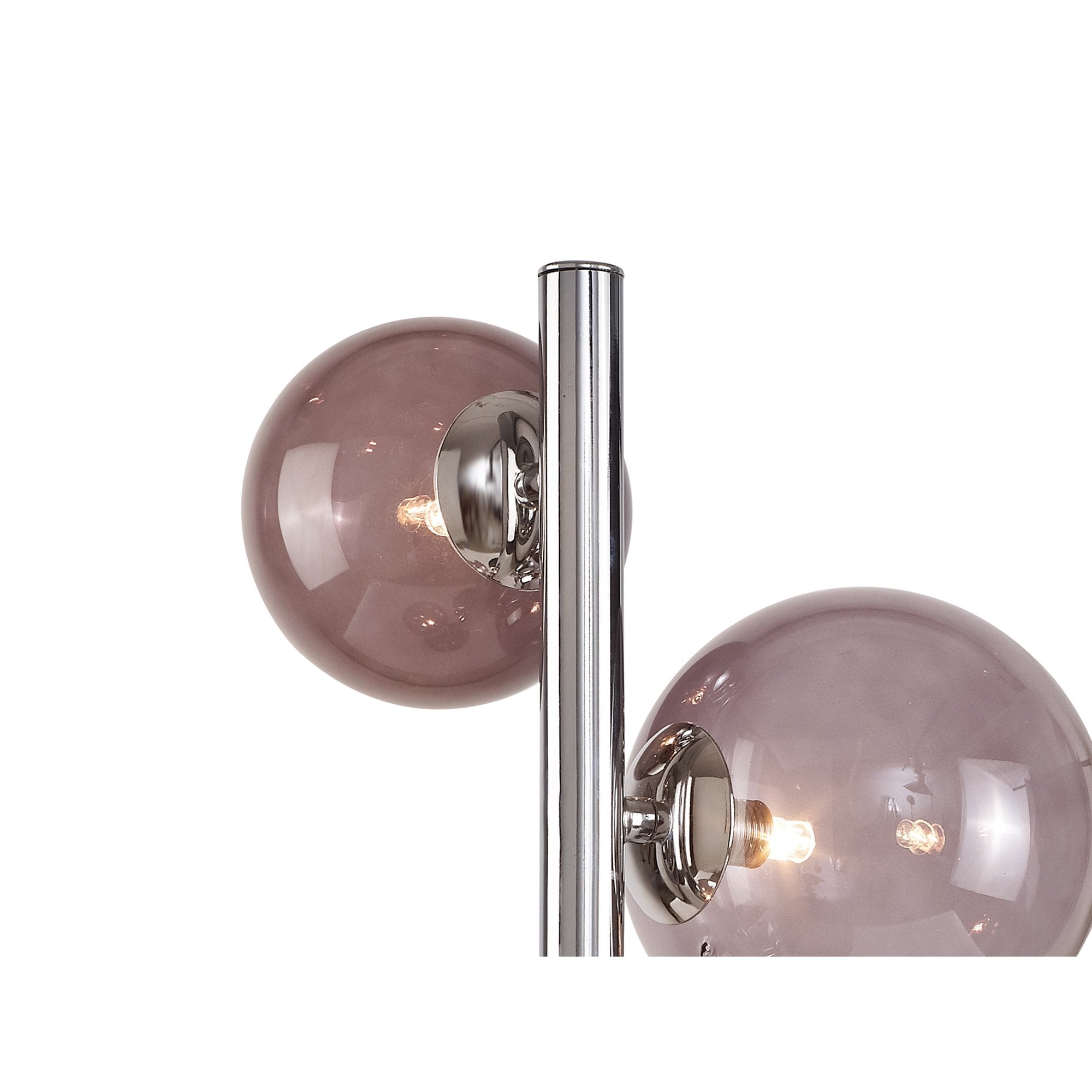 NL73059 Rome Table Lamp 3 Light Polished Chrome/Smoked Glass