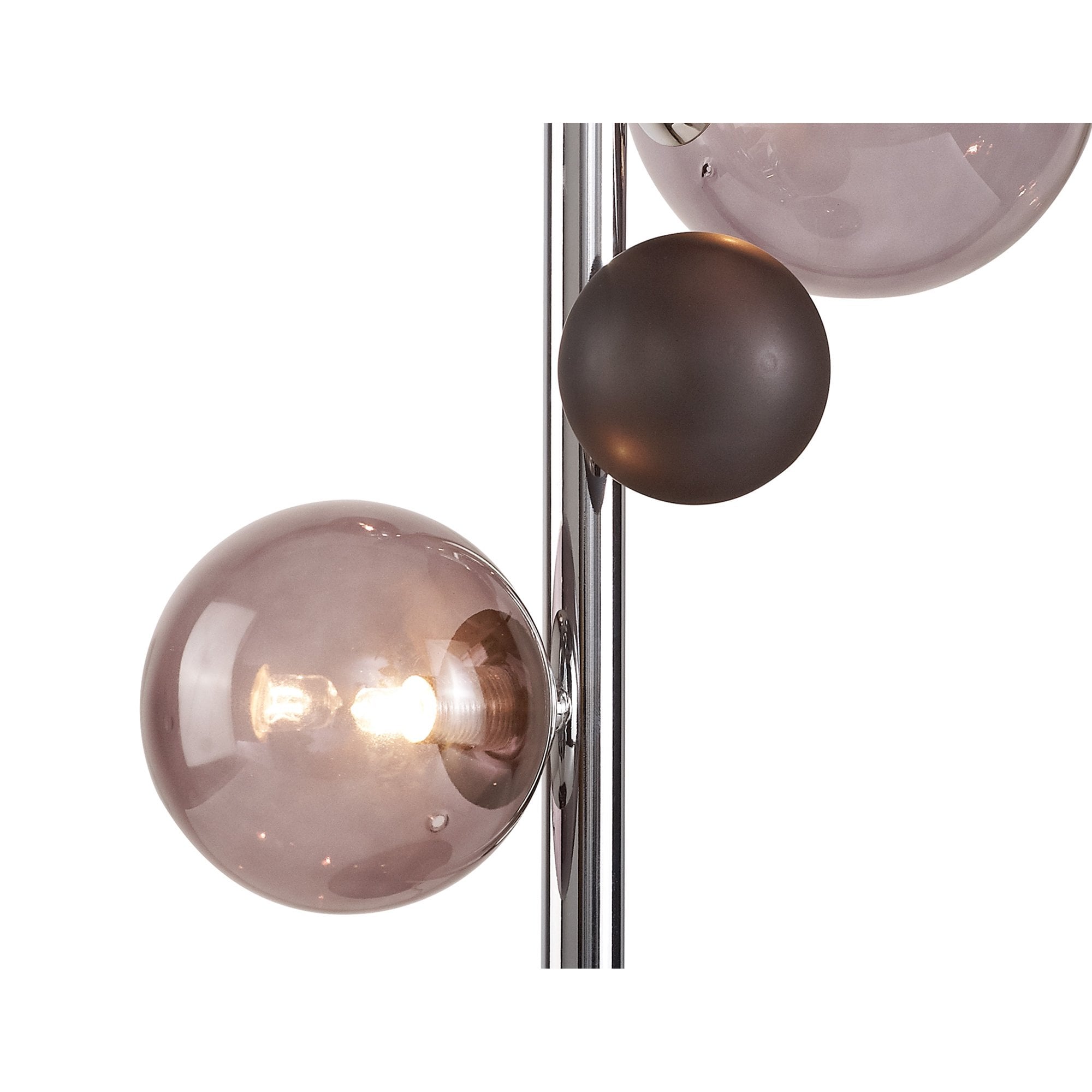 NL73059 Rome Table Lamp 3 Light Polished Chrome/Smoked Glass