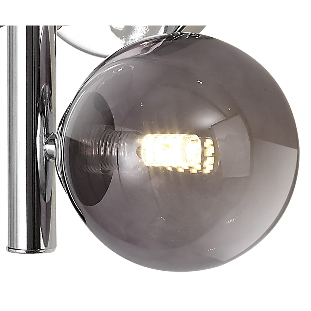 NL73069 Rome Wall Lamp 2 Light Polished Chrome/Smoked Glass