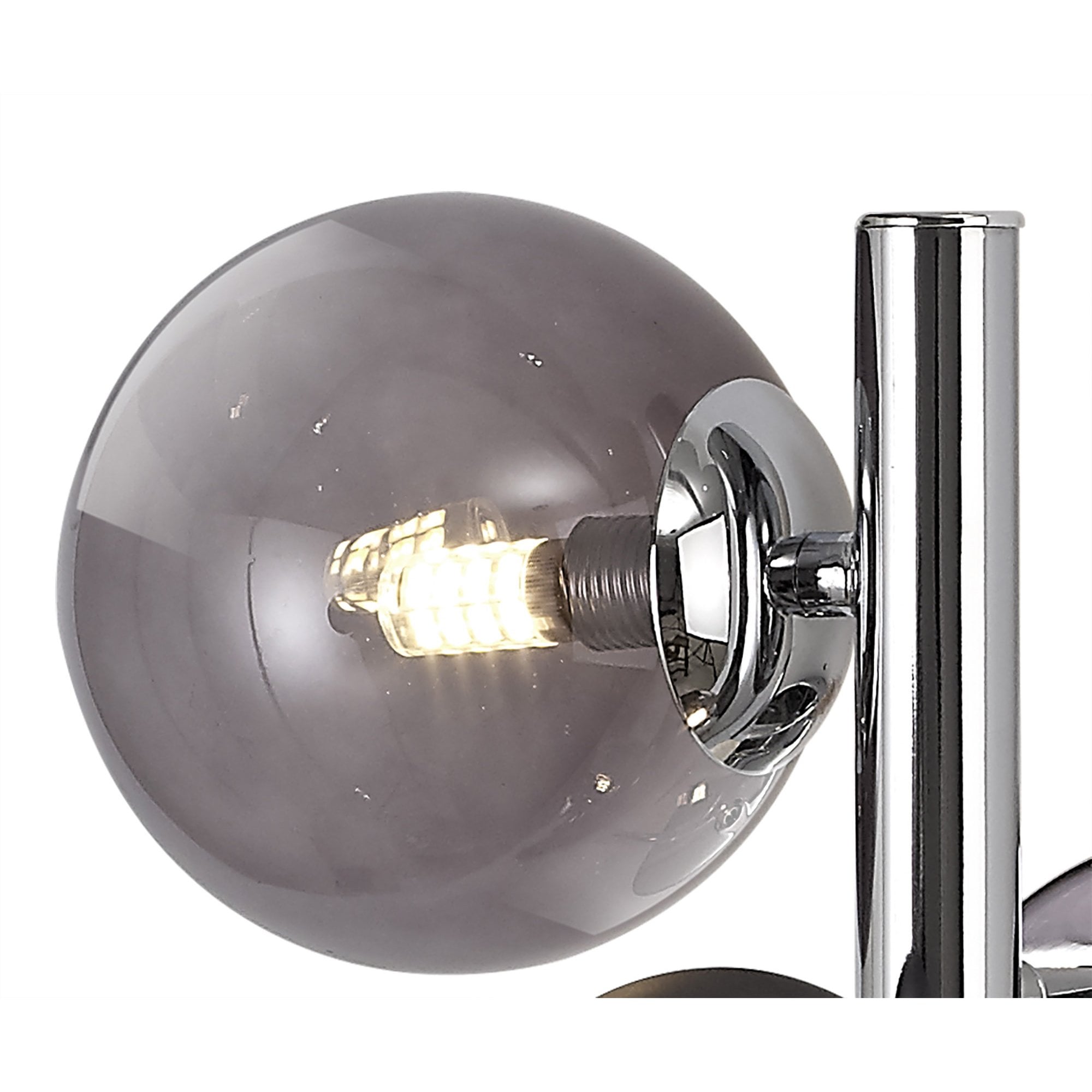NL73069 Rome Wall Lamp 2 Light Polished Chrome/Smoked Glass