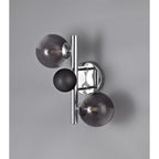 NL73069 Rome Wall Lamp 2 Light Polished Chrome/Smoked Glass