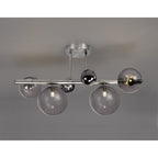 NL76579 Rome Semi-Flush Ceiling  Light 4 Light Polished Chrome/Smoked Glass