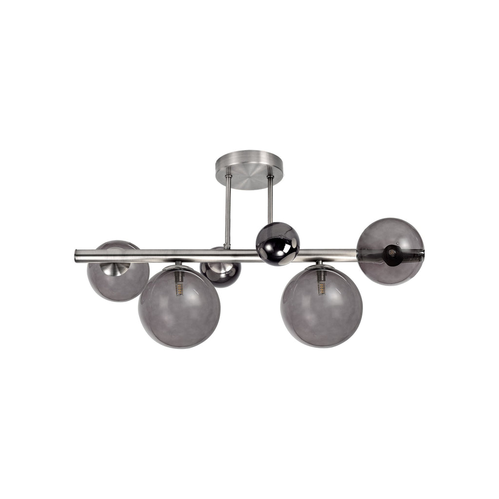 NL76579 Rome Semi-Flush Ceiling  Light 4 Light Polished Chrome/Smoked Glass