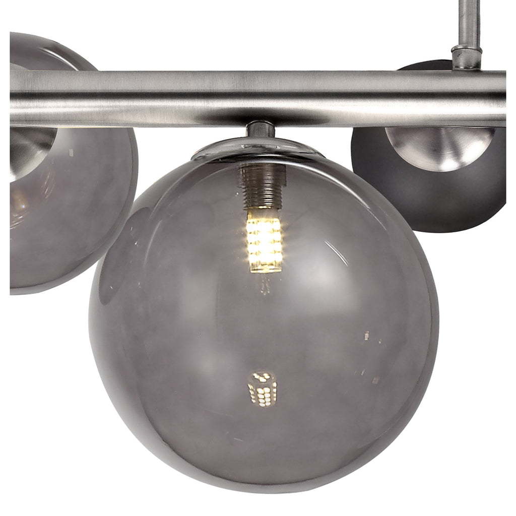 NL76579 Rome Semi-Flush Ceiling  Light 4 Light Polished Chrome/Smoked Glass