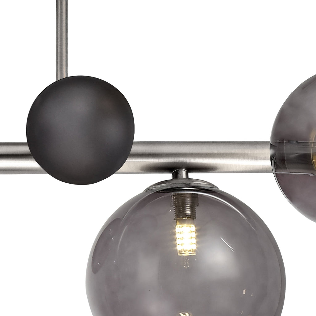 NL76579 Rome Semi-Flush Ceiling  Light 4 Light Polished Chrome/Smoked Glass