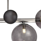 NL76579 Rome Semi-Flush Ceiling  Light 4 Light Polished Chrome/Smoked Glass
