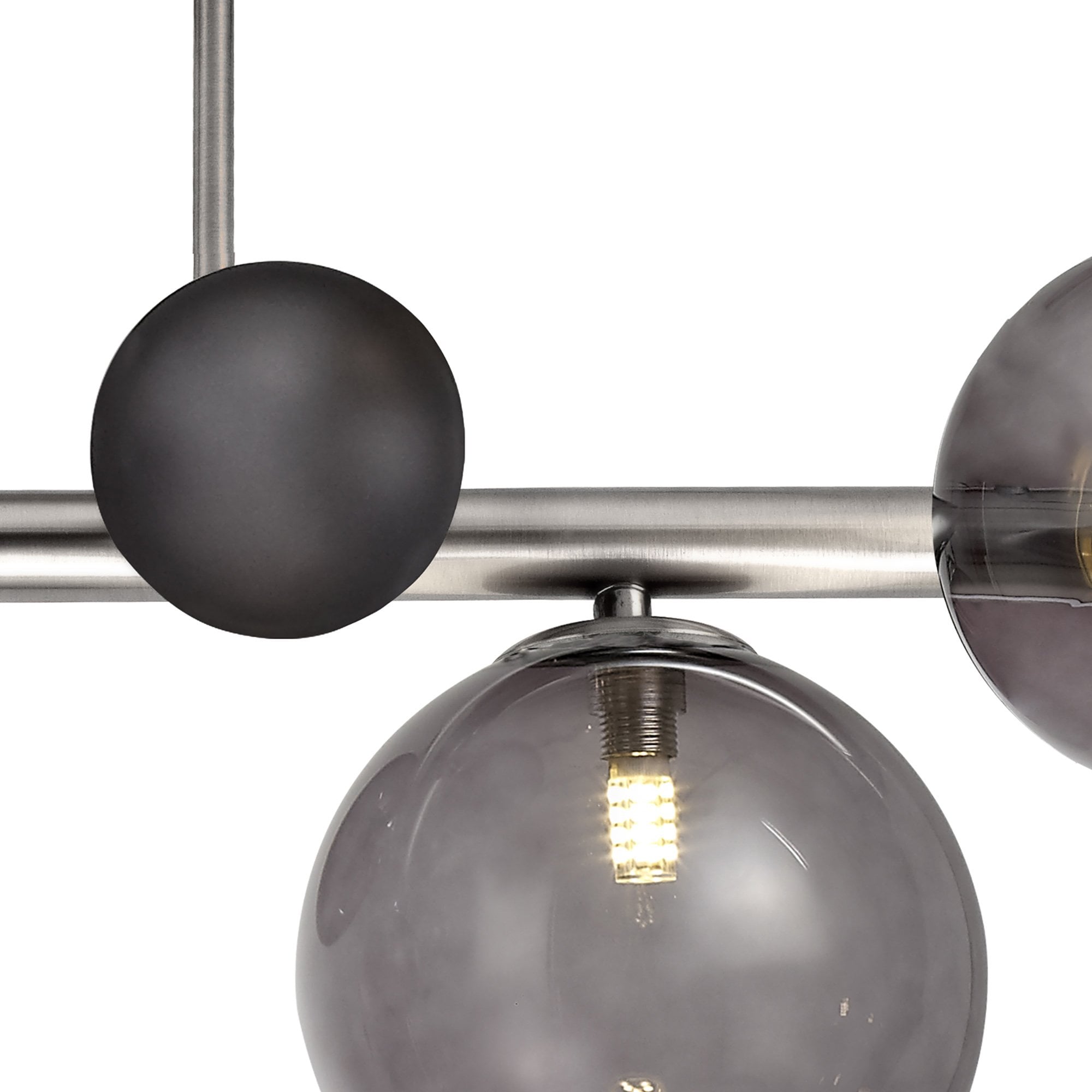 NL76579 Rome Semi-Flush Ceiling  Light 4 Light Polished Chrome/Smoked Glass