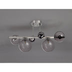 NL76579 Rome Semi-Flush Ceiling  Light 4 Light Polished Chrome/Smoked Glass