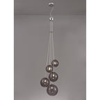 NL76589 Rome Pendant 5 Light Polished Chrome/Smoked Glass