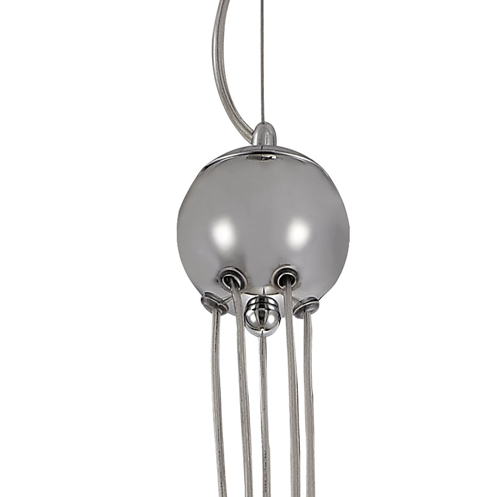 NL76589 Rome Pendant 5 Light Polished Chrome/Smoked Glass