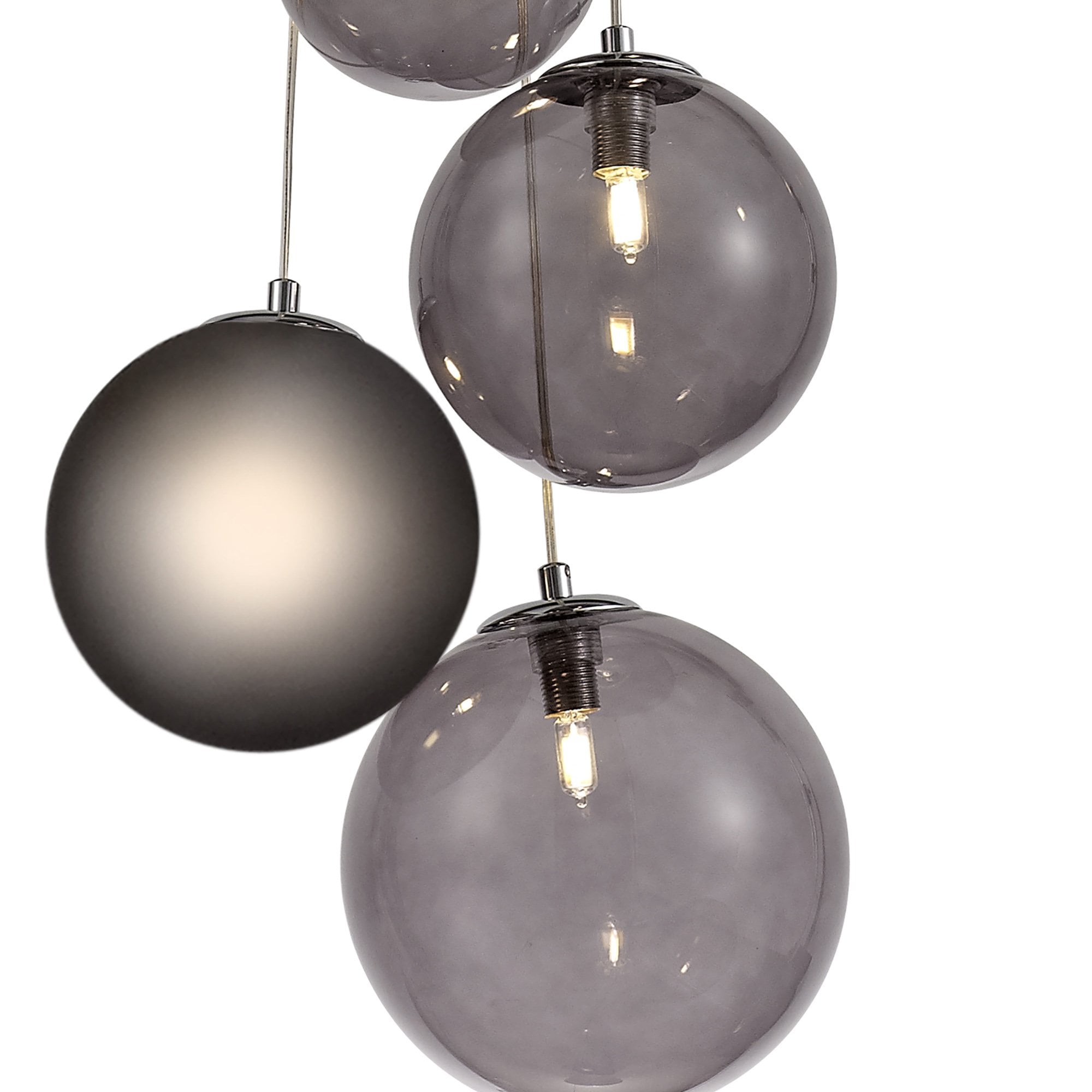 NL76589 Rome Pendant 5 Light Polished Chrome/Smoked Glass