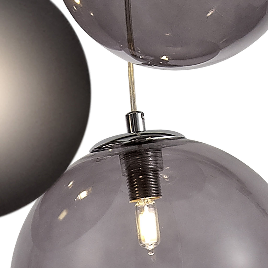 NL76589 Rome Pendant 5 Light Polished Chrome/Smoked Glass