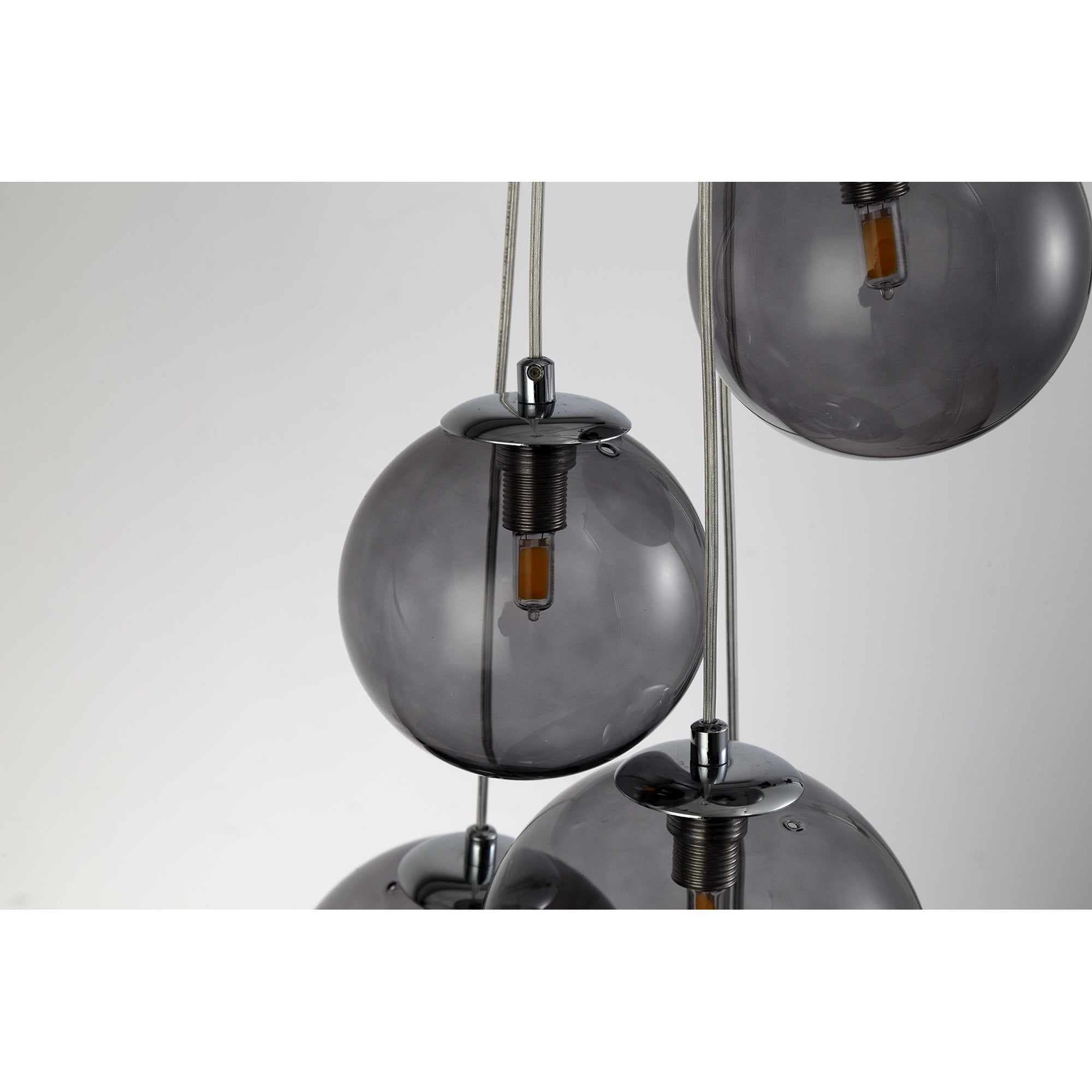 NL76589 Rome Pendant 5 Light Polished Chrome/Smoked Glass