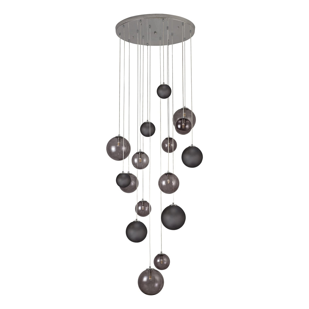NL76599 Rome Pendant 16 Light Polished Chrome/Smoked Glass
