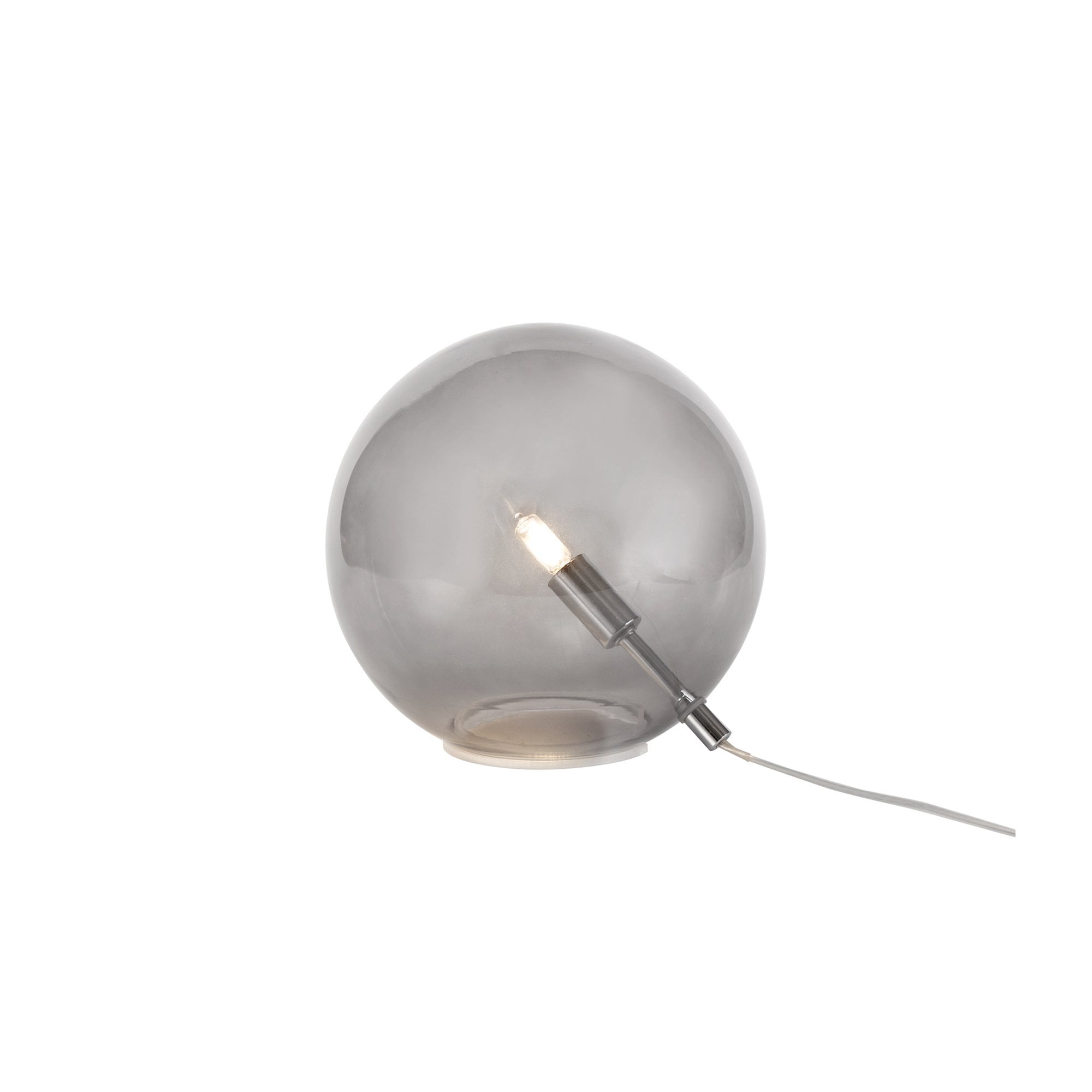 NL76609 Rome Table Lamp 1 Light Polished Chrome/Smoked Glass