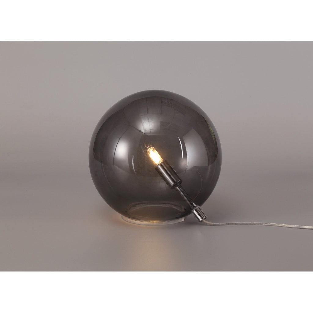 NL76609 Rome Table Lamp 1 Light Polished Chrome/Smoked Glass