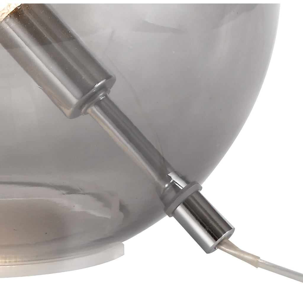 NL76609 Rome Table Lamp 1 Light Polished Chrome/Smoked Glass